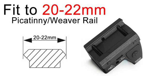 Glock Red Dot Sight MINI Airsoft Holographic, Fit 20 มม. Picatinny/Weaver Rail - Image 22